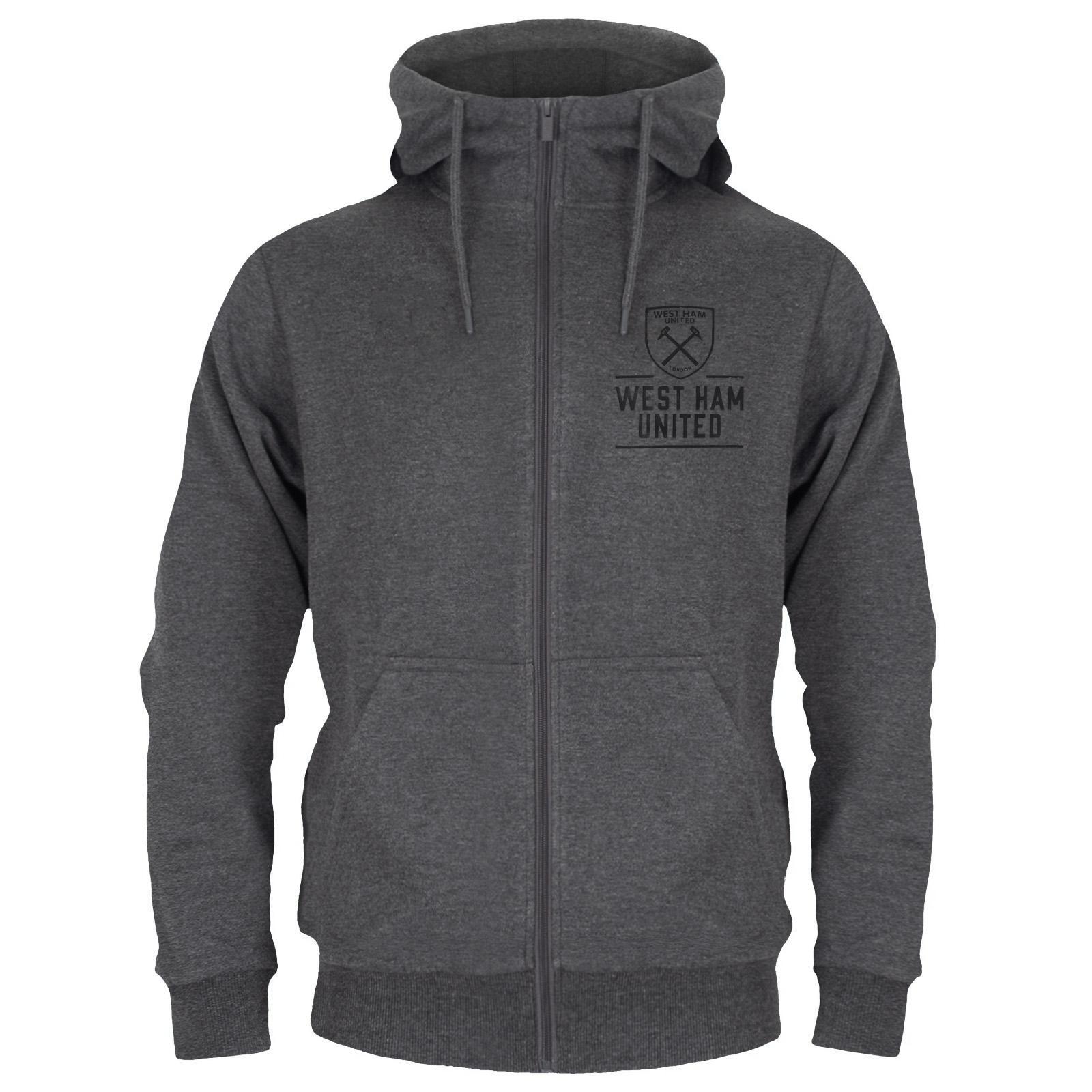 West Ham United FC Mens Fleece Full Zip Hoodie