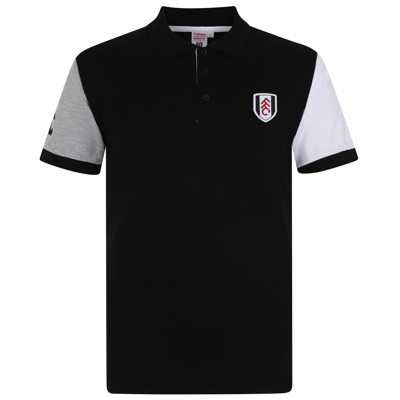 Fulham FC Mens Contrast Sleeves Polo Shirt