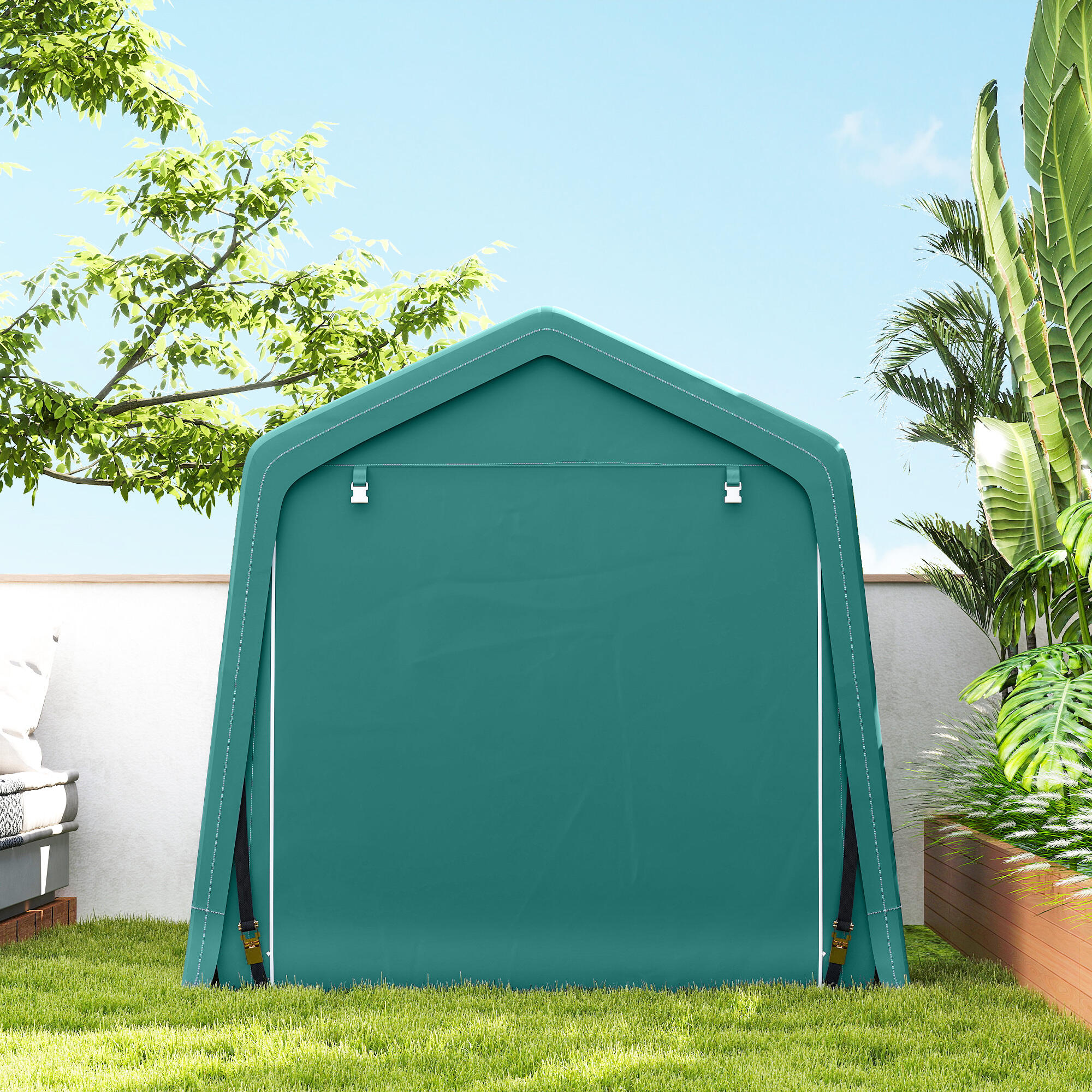 Caseta almacenamiento bicicletas 240x200x202 cm Verde 4/7