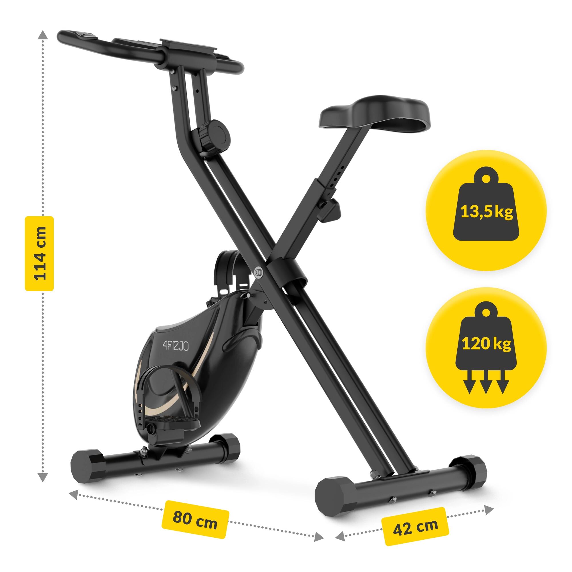 Heimtrainer MY-FLEX Fitnessbike Schwarz-Gold Trimmrad 4FIZJO 3/7
