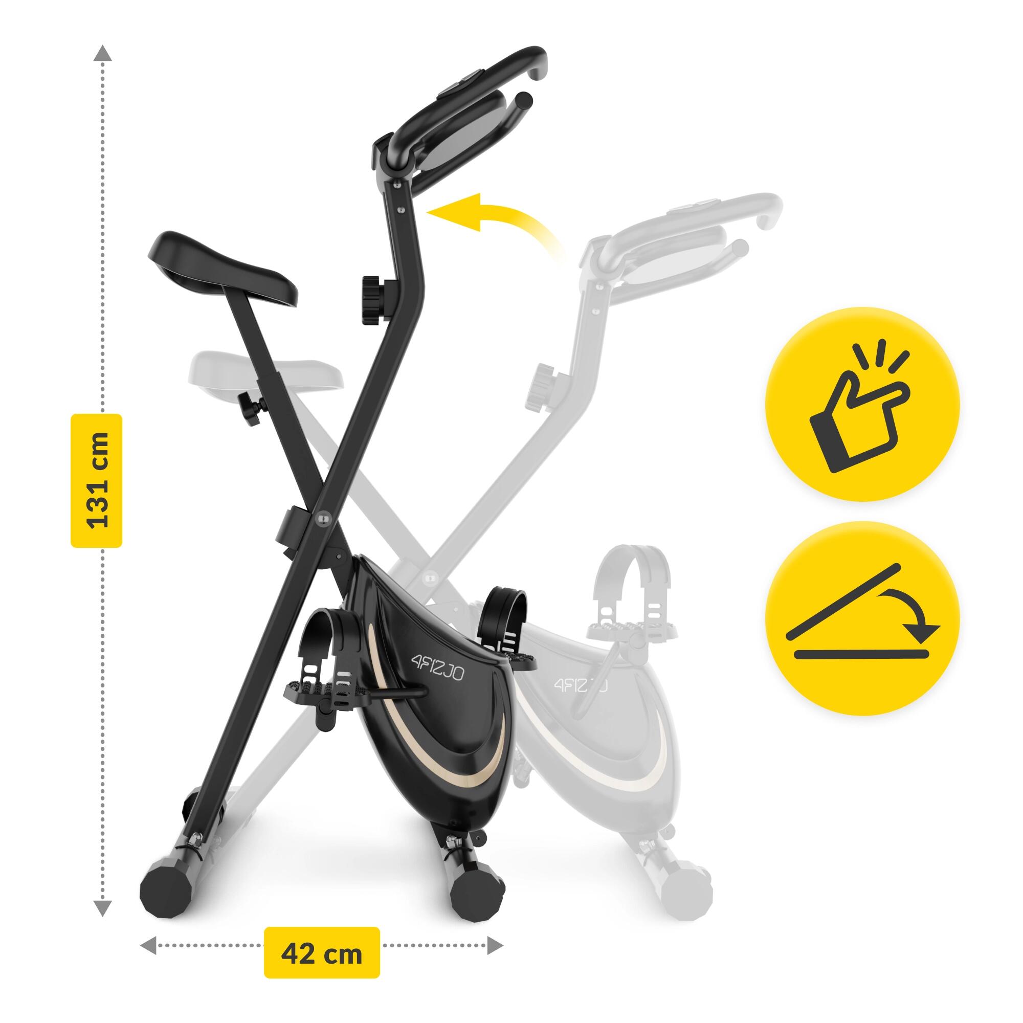 Heimtrainer MY-FLEX Fitnessbike Schwarz-Gold Trimmrad 4FIZJO 6/7