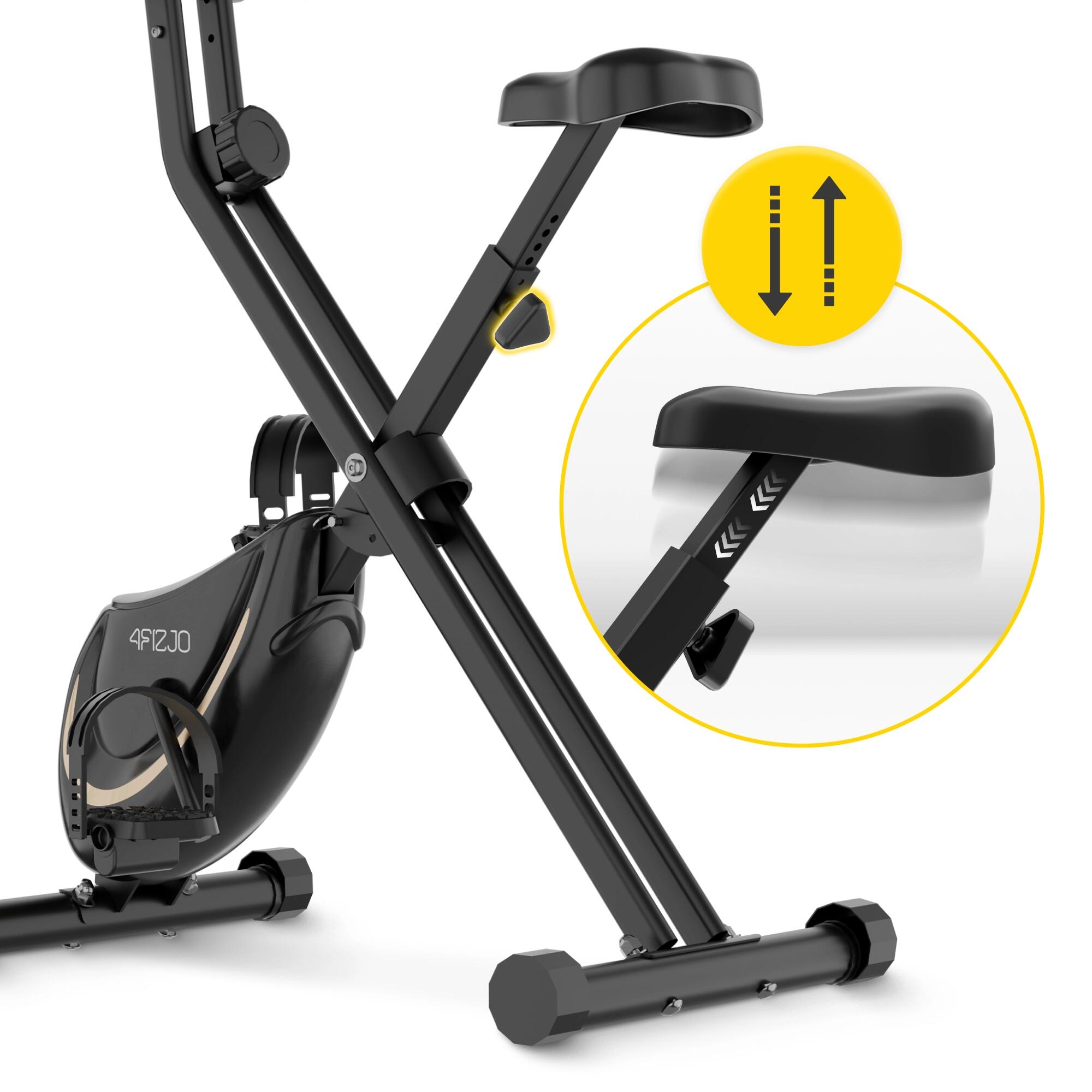 Heimtrainer MY-FLEX Fitnessbike Schwarz-Gold Trimmrad 4FIZJO 7/7