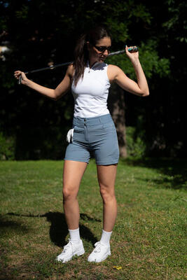 Short da golf donna Cabot – Vita alta traspirante ultraleggero