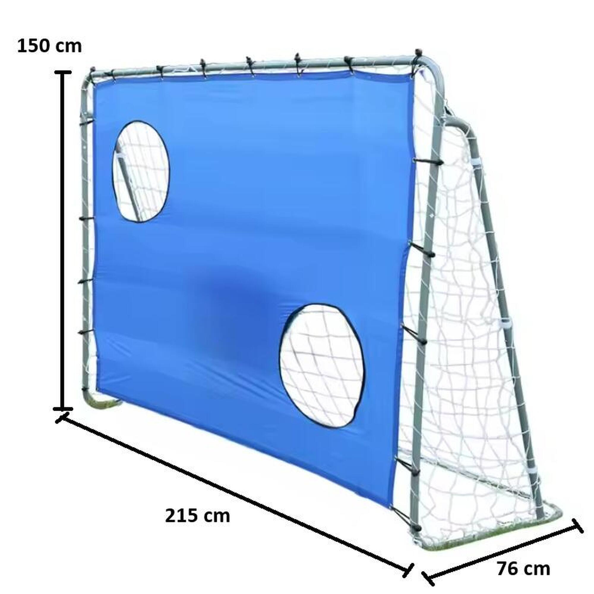 Poarta de fotbal cu plasa si tinta de precizie detasabila, ENERO, 215x76x150 cm