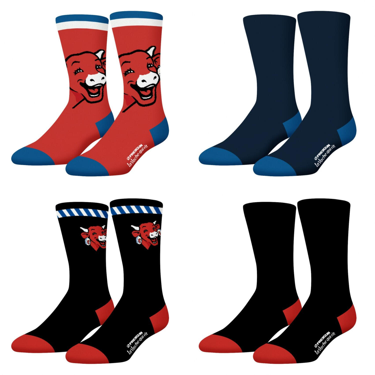 Freegun - Lot De 4 Paires De Chaussettes Homme La Vache Qui Rit - Chaussettes - Multicolore - 43/46 - Decathlon