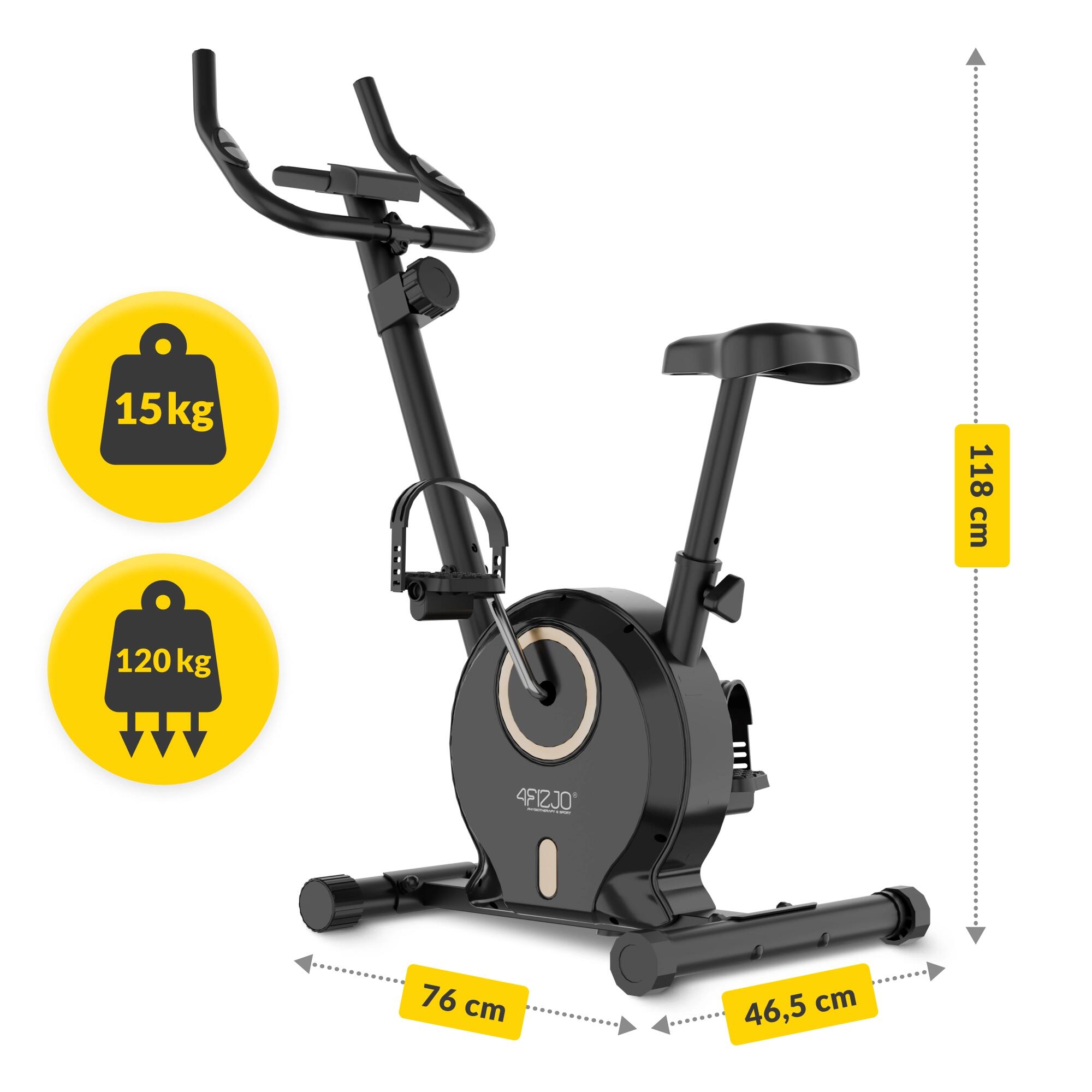 Heimtrainer MY-FLOW Fitnessbike Schwarz-Gold Trimmrad 4FIZJO 3/7