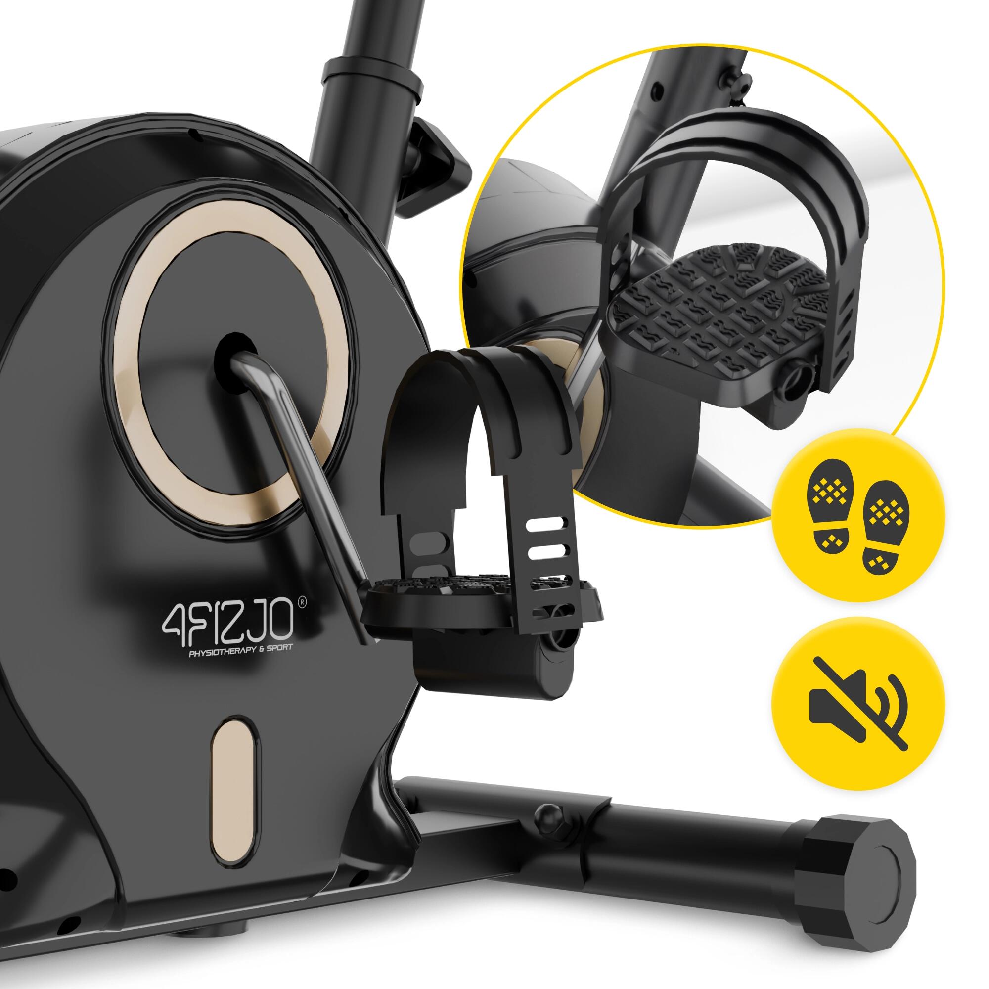 Heimtrainer MY-FLOW Fitnessbike Schwarz-Gold Trimmrad 4FIZJO 6/7