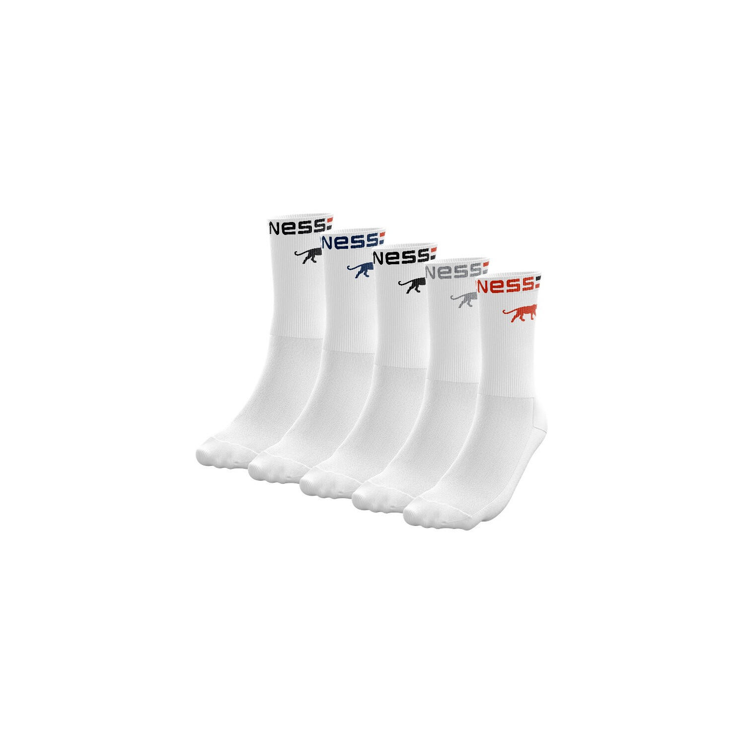 Airness - Airness Lot De 5 Paires De Tennis Homme Logo Sur Tige Colors Panther - Chaussettes - Multicolore - 39/42 - Decathlon