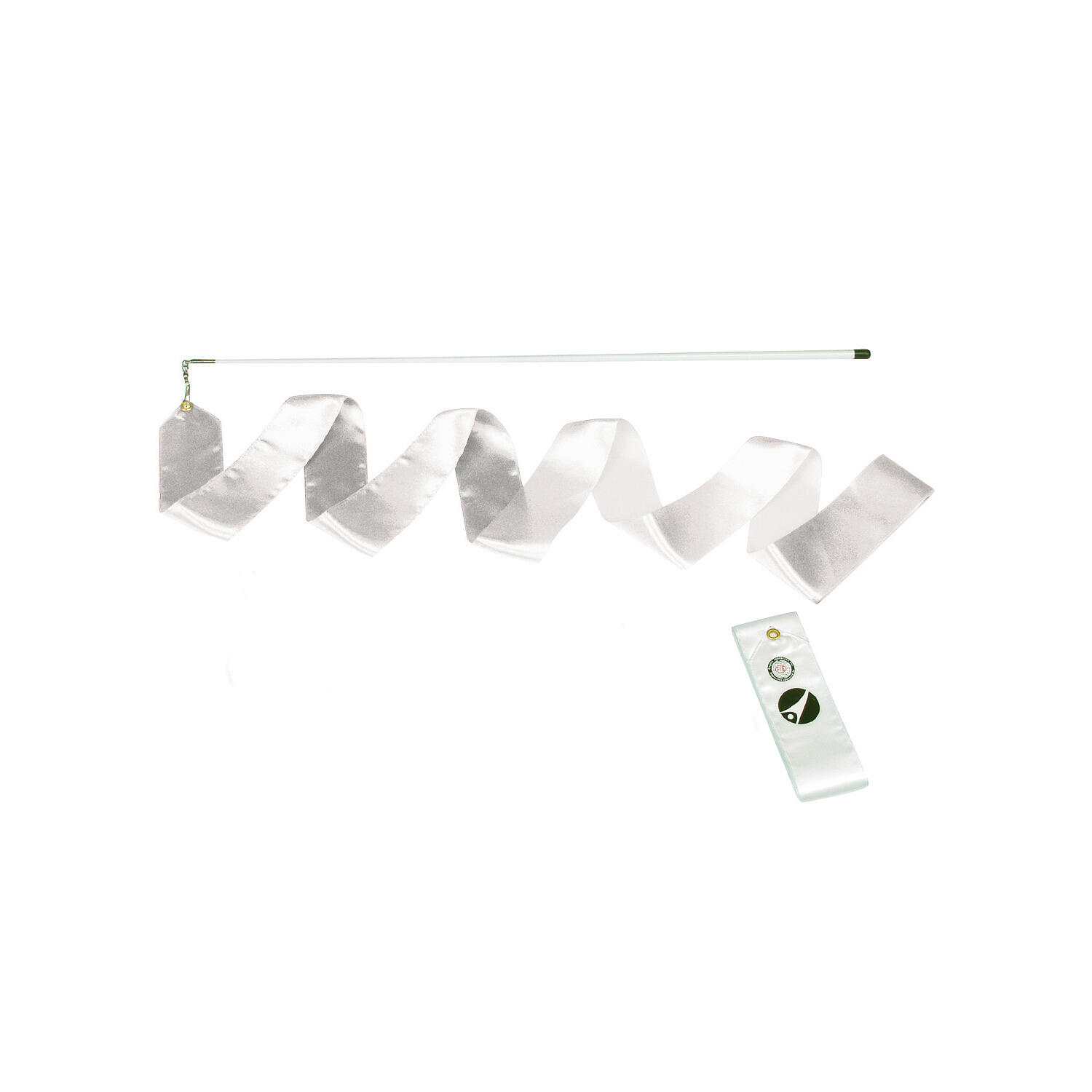 Gymnastikband mit Stab RSG Weiß Wettkampf 6 m Gymnastik Unisex Weiß 1/1