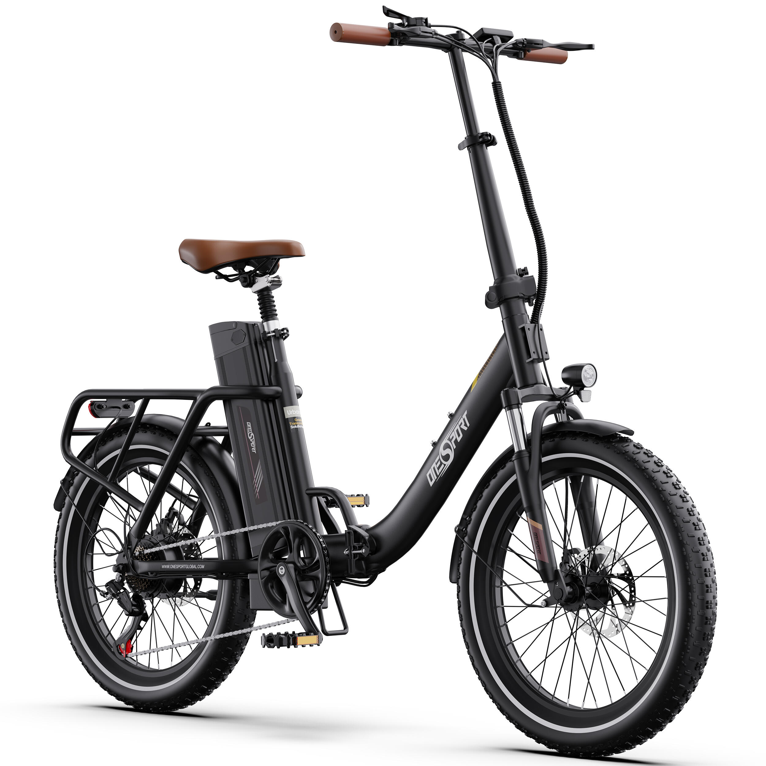 Onesport - Onesport Ot16-2 Vélo Électrique Pliable Rétro – Moteur 250w, Batterie 816wh - Vélo Pliant - Marron|noir - Decathlon