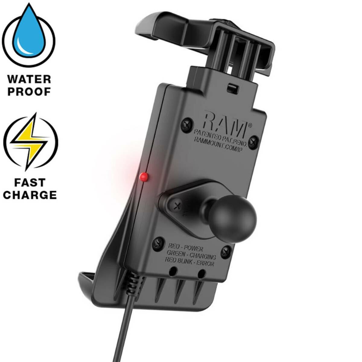 Support smartphone chargeur sans fil et étanche Ram quick-grip 4/6