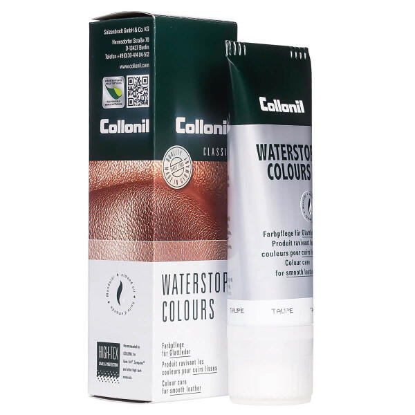 Crema de pantofi cu ulei de migdale Collonil Waterstop Colours, 75 ml, taupe