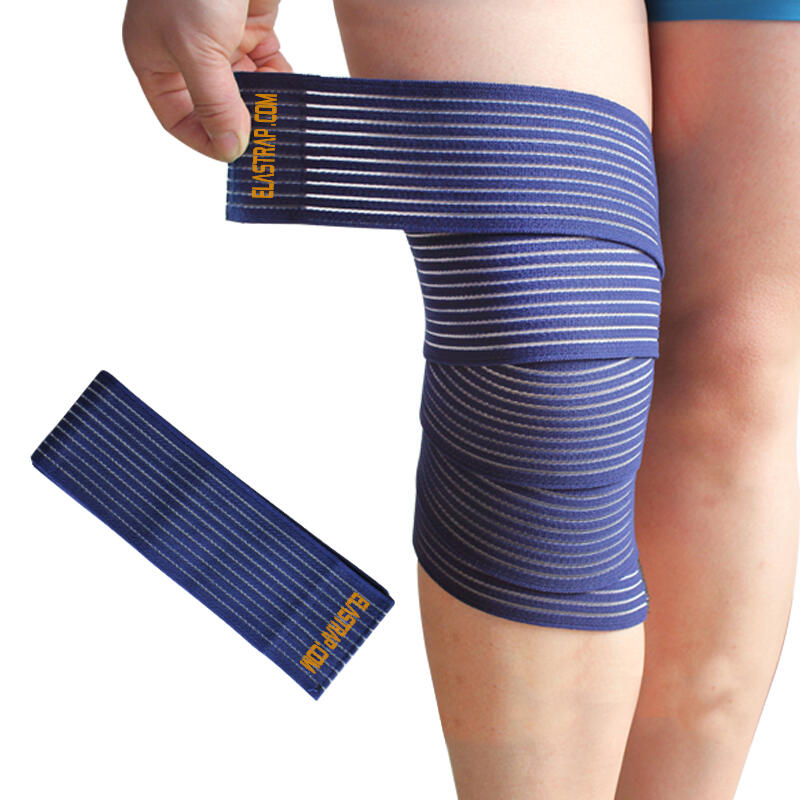 Elastrap - Bande Genou - Genouillère Compression - Bandage Compressif Pour Strapping - Genouillère De Maintien - Bleu - Decathlon