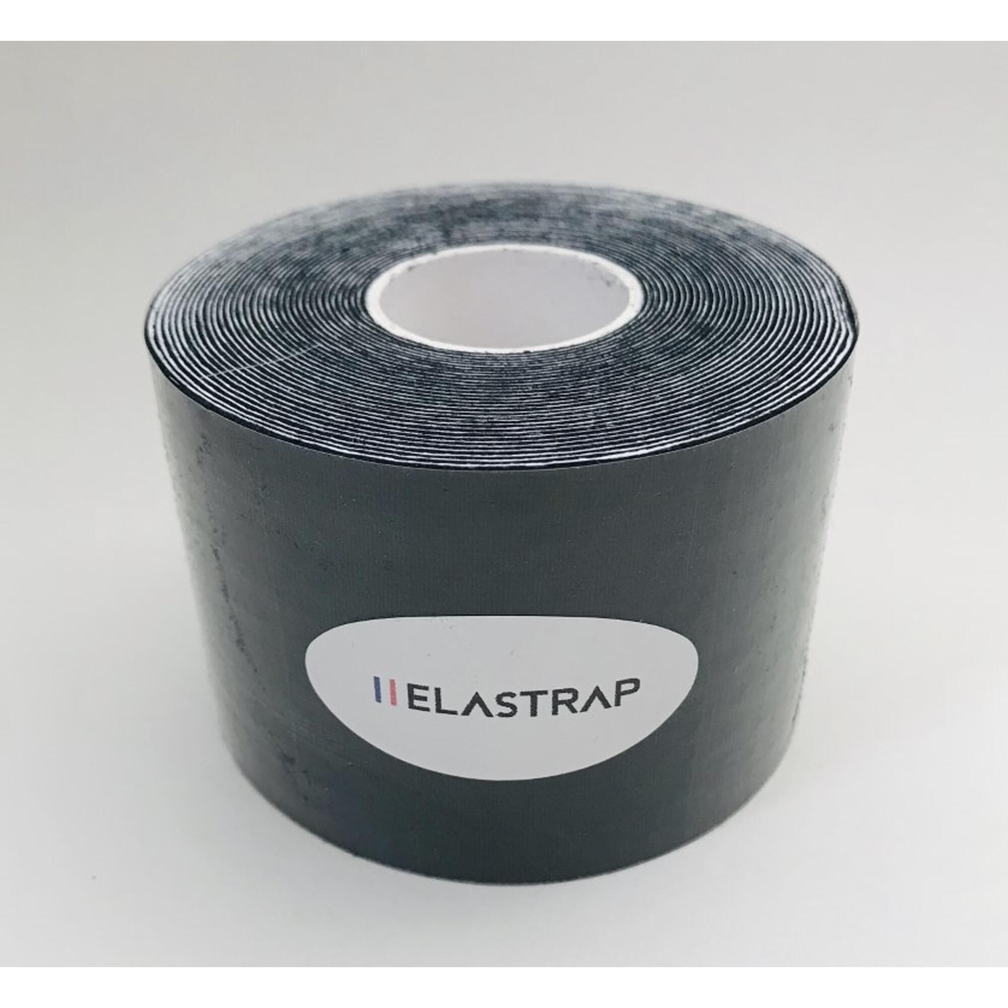 Elastrap - Rouleau Bande De Taping Tape Couleurs - Strapping Sport Kinésiologique Kiné - Maintien Compressif - Noir - 5 M - Decathlon