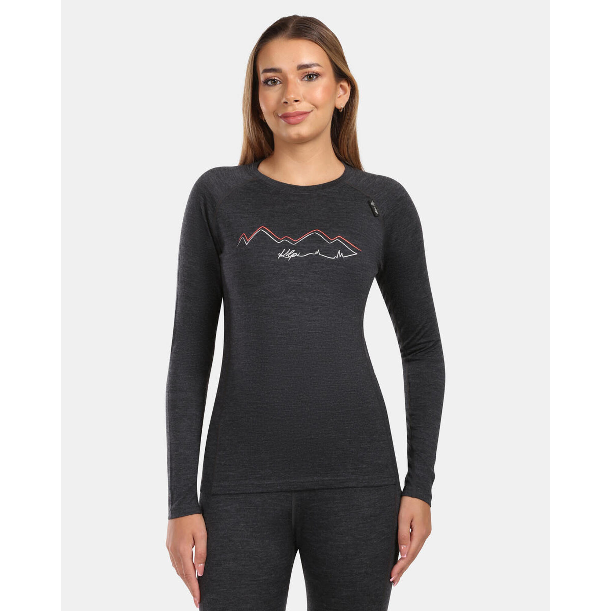 Kilpi - Sous-vêtement Femme En Laine Mérinos Kilpi Mavora Top-w - Sous Maillot Manche Longue - Noir - Decathlon