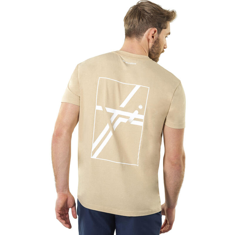 Tricou casual 22gratsa5 cu mânecă scurtă bej bărbătesc