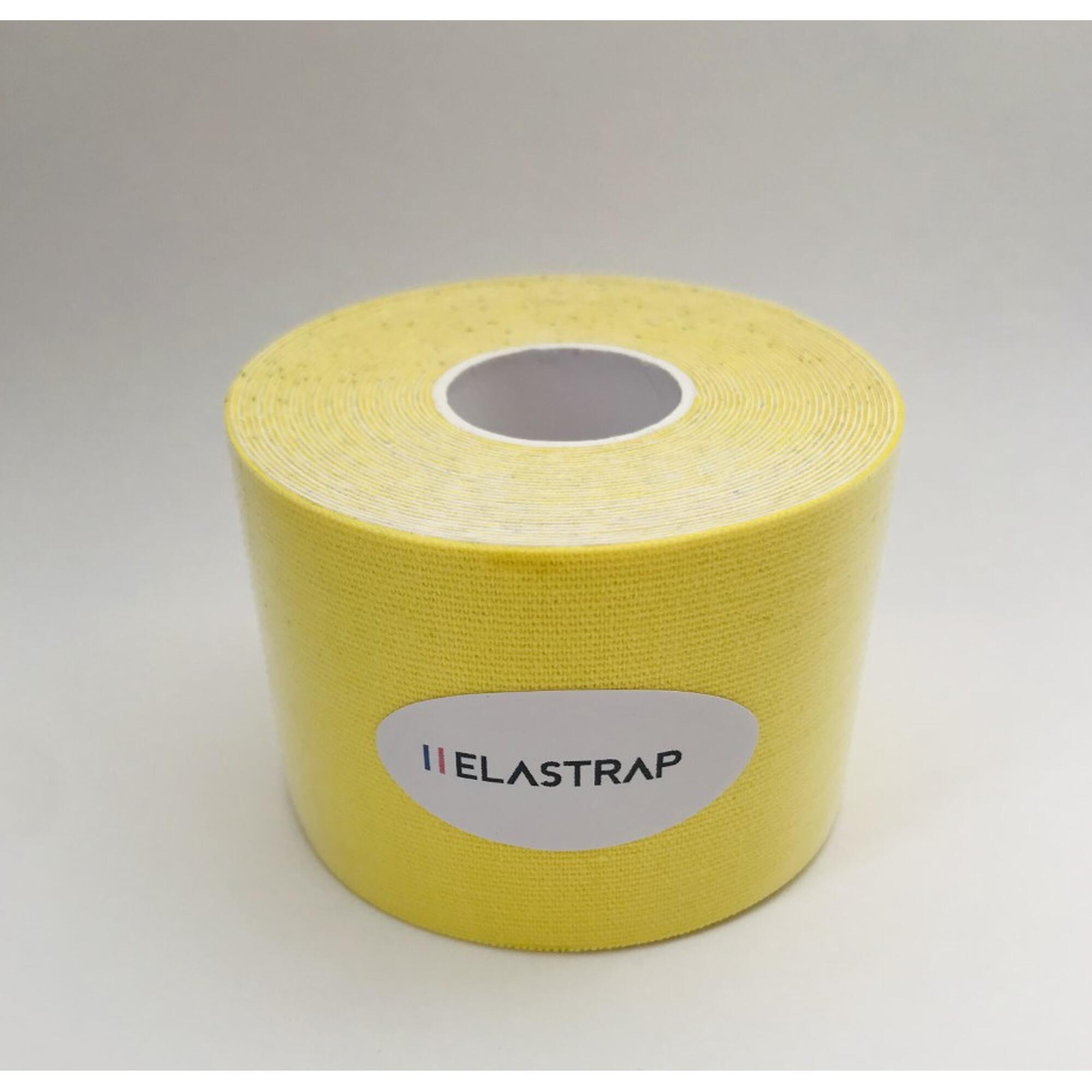 Elastrap - Rouleau Bande De Taping Tape Couleurs - Strapping Sport Kinésiologique Kiné - Maintien Compressif - Jaune - 5 M - Decathlon