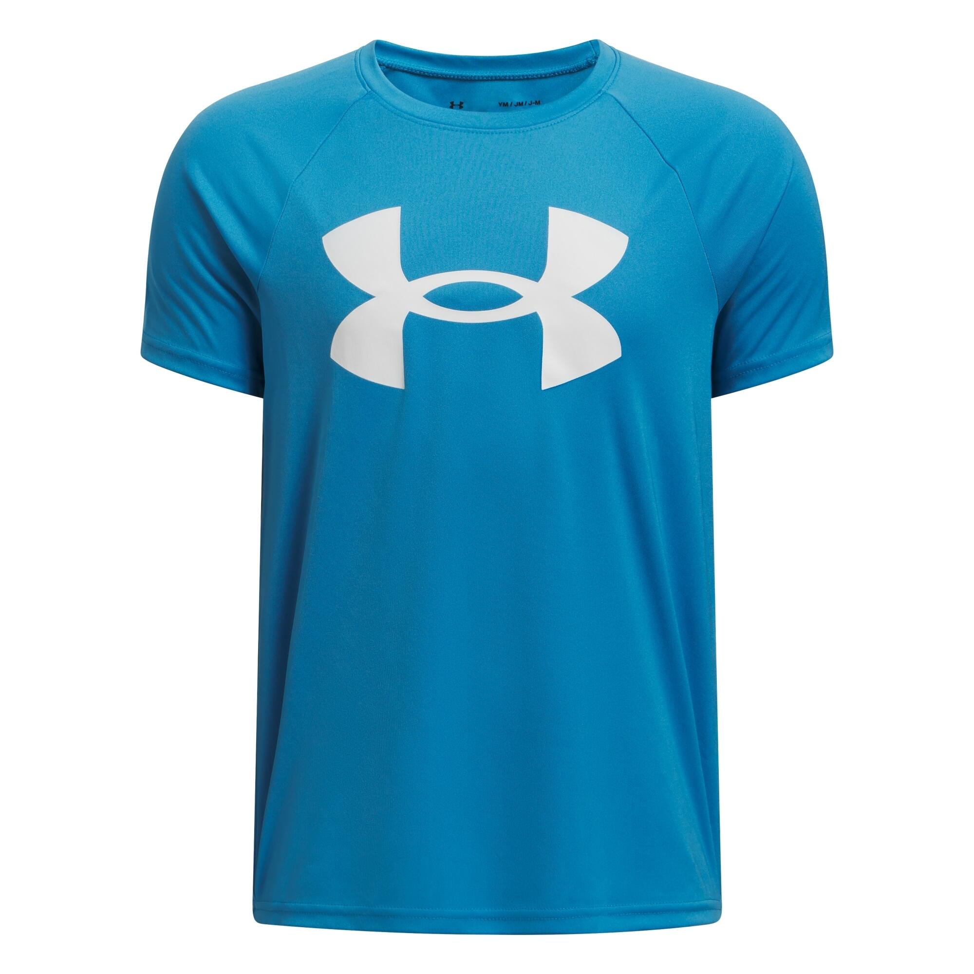 Under Armour - Haut D'Entraînement Enfant Under Armour Tech™ Big Logo - T-shirt Manches Courtes - Blanc|bleu - Decathlon