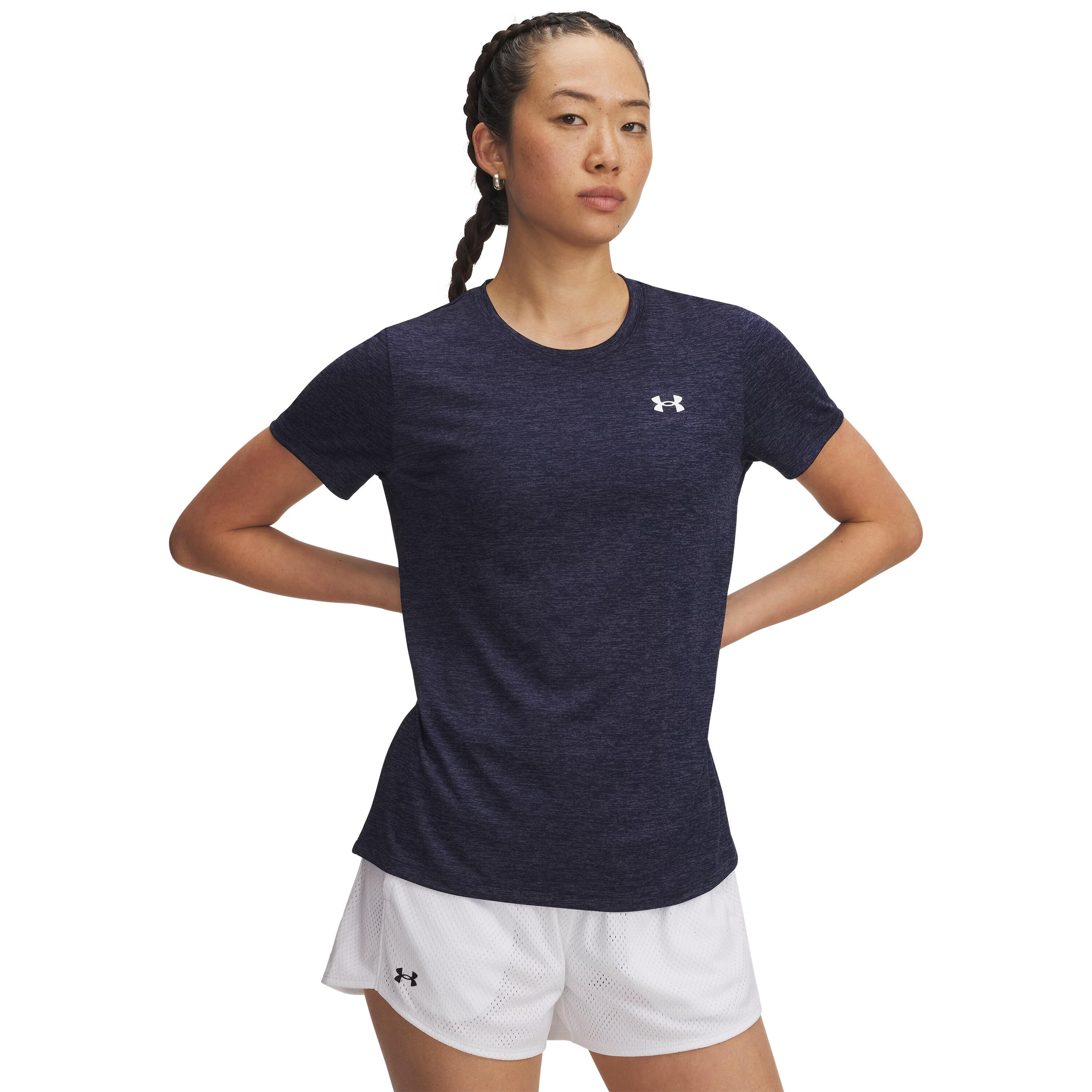 Under Armour - Maillot Chiné Femme Under Armour Tech - T-shirt Manches Courtes - Bleu - Decathlon