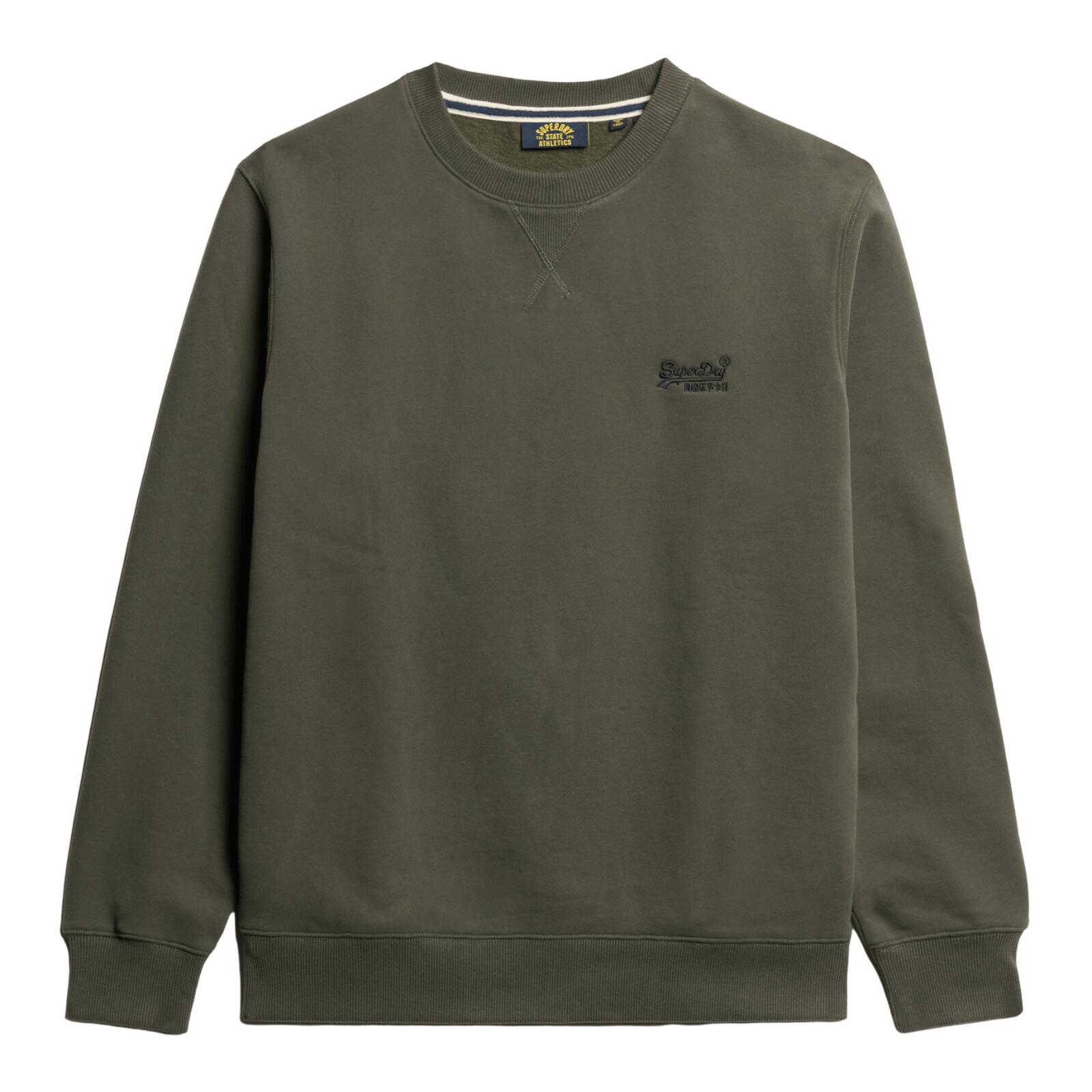 Superdry Men's Essential Logo Crew Neck Sweatshirt Khaki 6/7