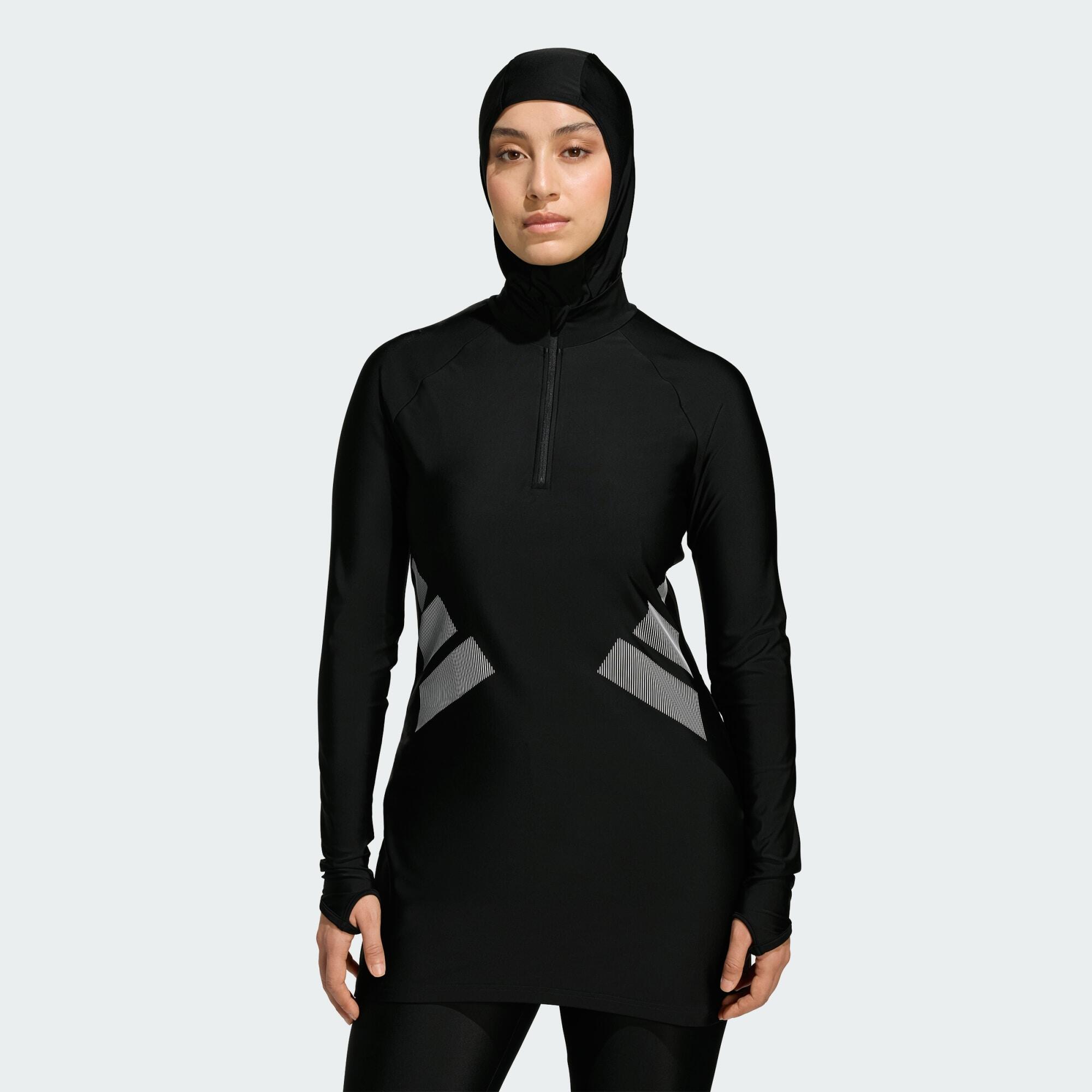 Adidas - Maillot De Bain À Manches Longues Big Bars - T-shirt Manches Longues - Blanc|noir - Decathlon