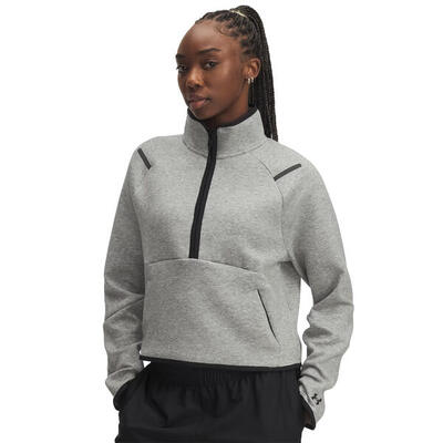 Sweatshirt 1/2 rit met kangoeroezak cropped voor dames under armour unstoppable
