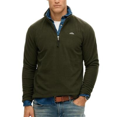 Fleecejack superdry half zip groen