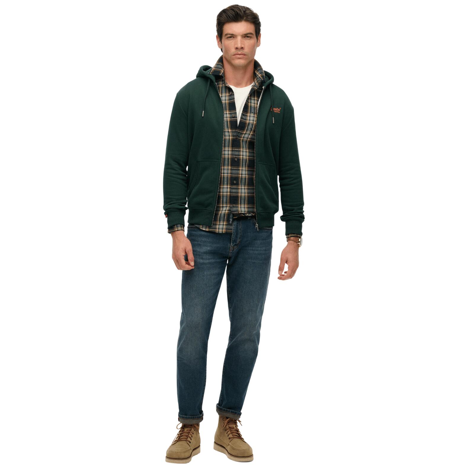 Felpa Uomo Superdry Essential con Zip Verde - Taglia S 5/5