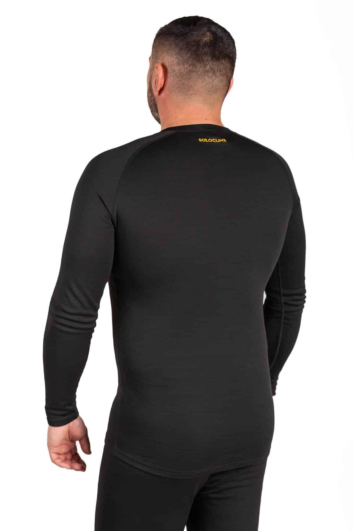 Camisola Térmica de Montanha Unissex Spider Merino T-Shirt com Lã Merino Preto 2/4