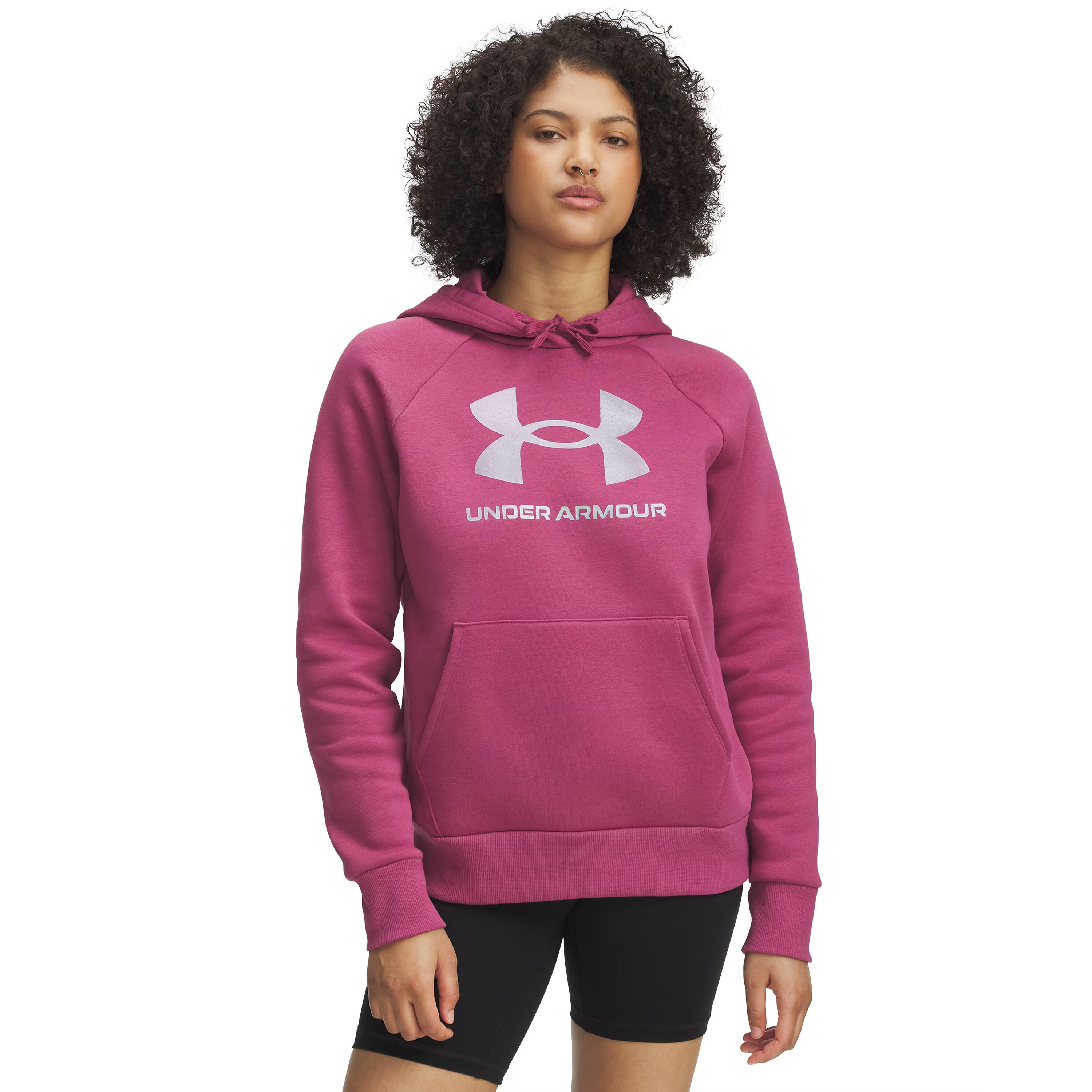 Under Armour - Sweatshirt À Capuche Femme Under Armour Rival Fleece Shimmer - Sweat-shirt - Violet - Decathlon
