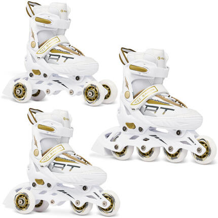 Patines ajustables 3en1 Profession Blanco/Oro