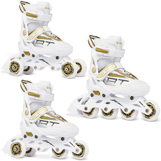 Patines ajustables 3en1 Profession Blanco/Oro