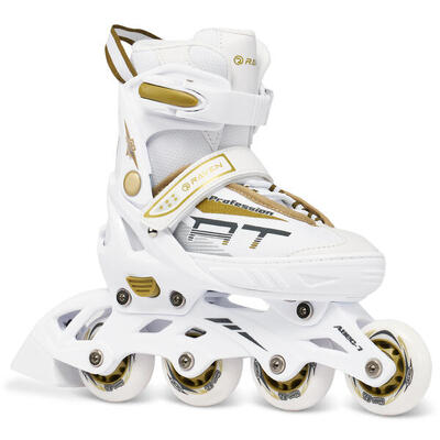Inline skates verstelbare profession wit/goud