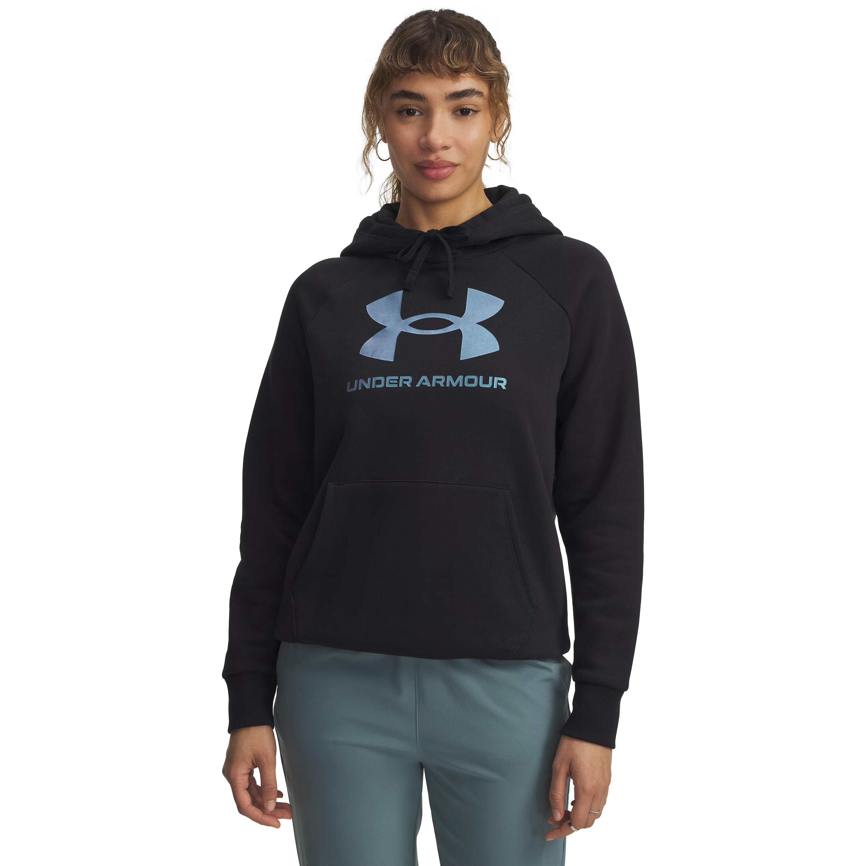 Under Armour - Sweatshirt À Capuche Femme Under Armour Rival Shimmer - Sweat-shirt - Noir - Decathlon