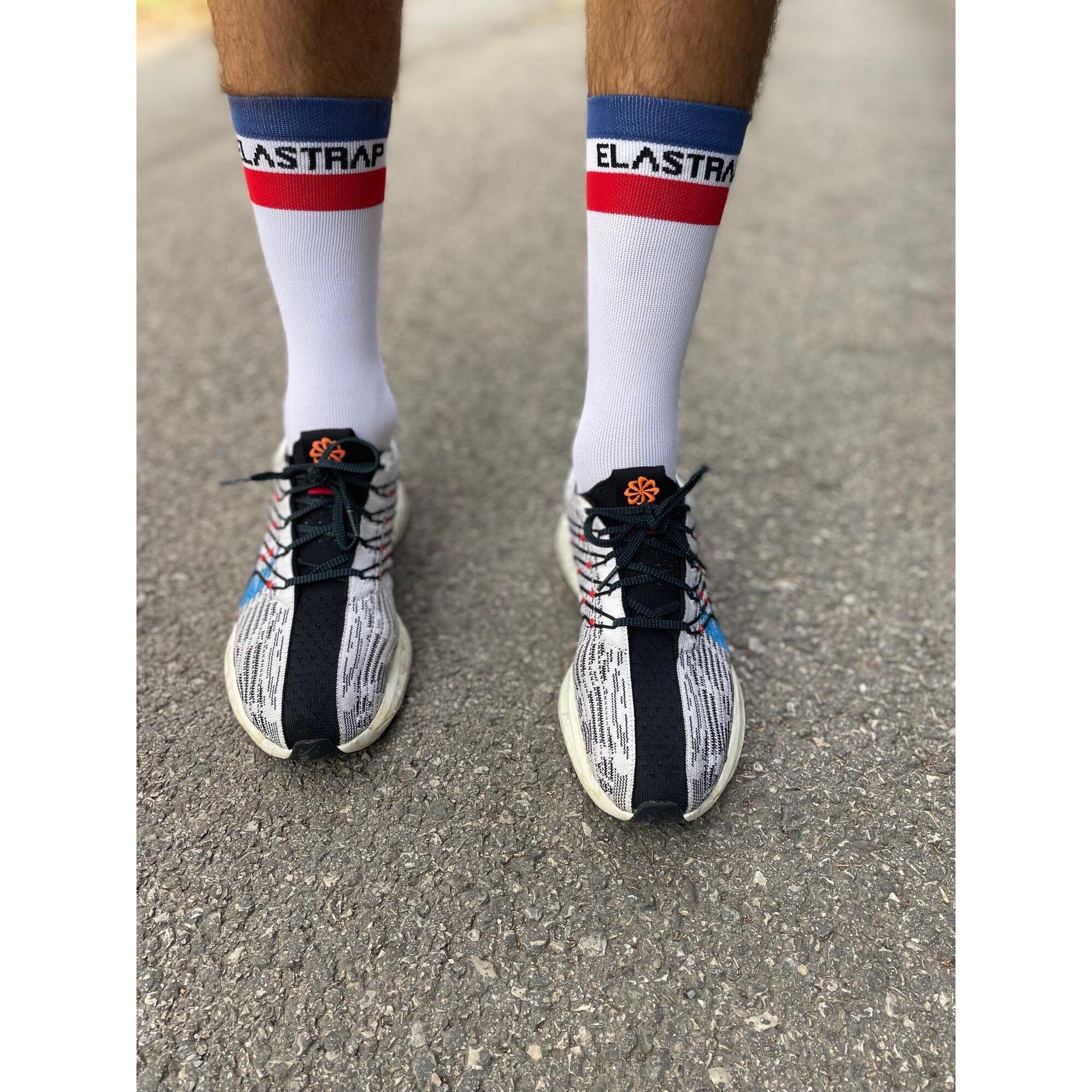 Elastrap - Chaussettes De Course Mi-mollet - Running, Vélo Et Sports - La Française - Chaussettes De Compression - Blanc|bleu|rouge - 43/47 - Decathlon