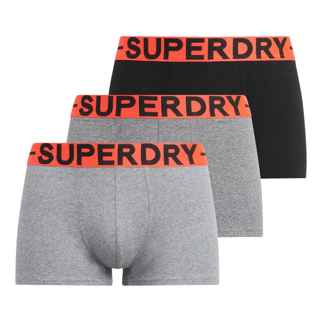 Superdry Trunk Triple Pack Boxer Shorts-Ath Grey Feeder