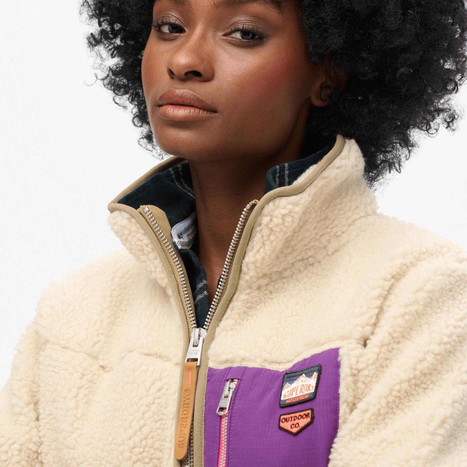 Damen Fleecejacke mit halbem Reißverschluss Superdry Vintage 3/7