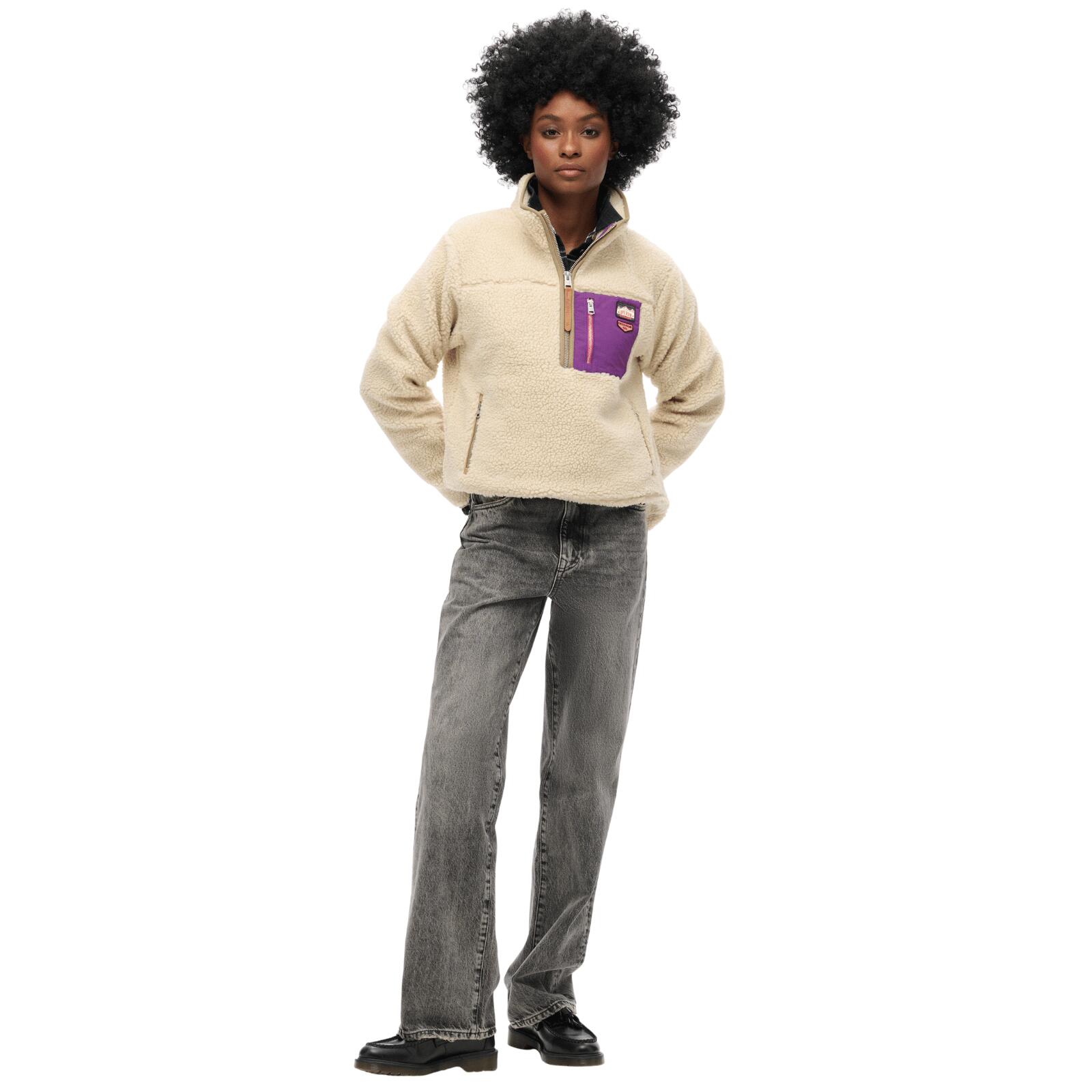 Damen Fleecejacke mit halbem Reißverschluss Superdry Vintage 2/7