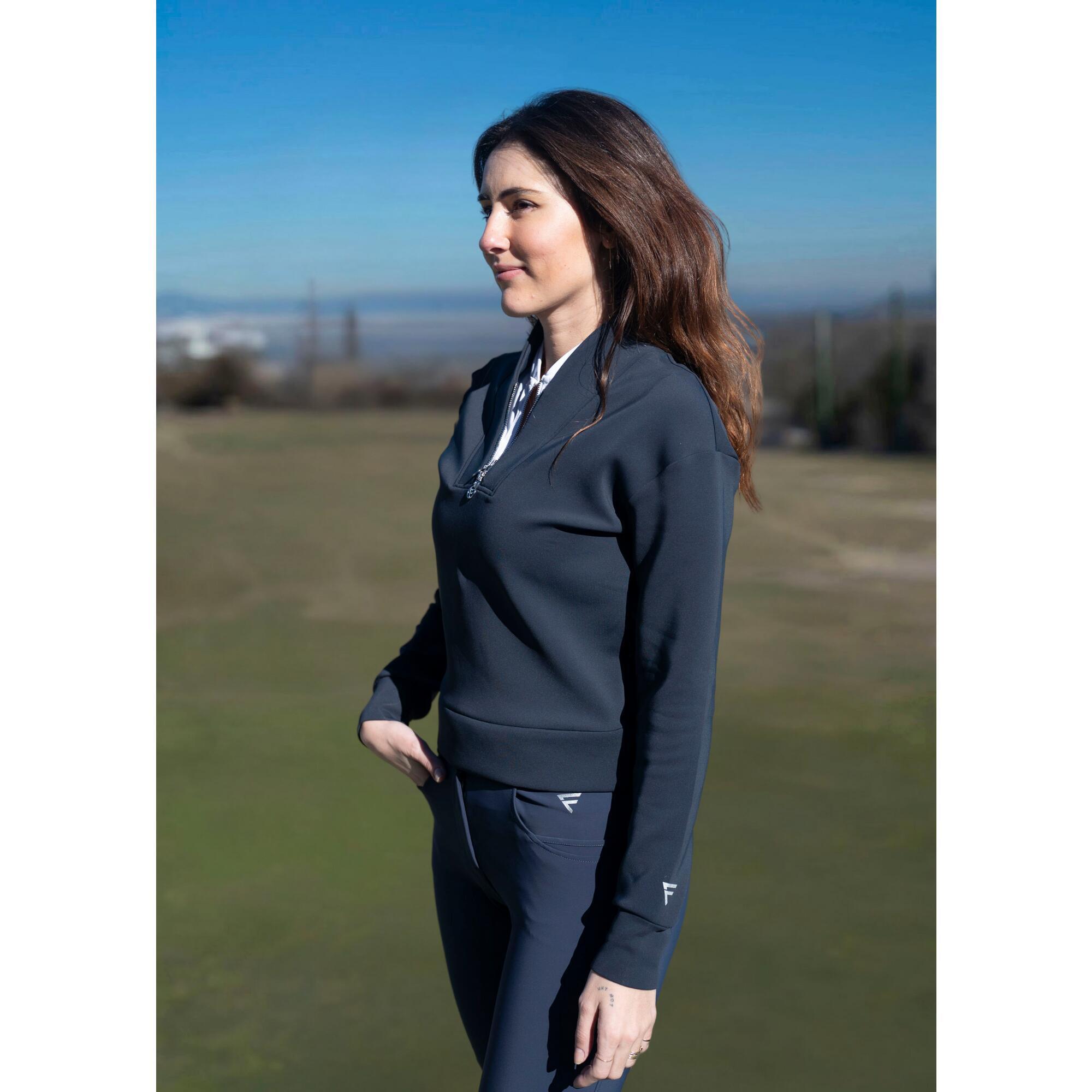 Flairway Golf - Pull De Golf Femme Swinley – Doux, Stretch, Demi-zip Séchage Rapide - Pull - Bleu - Decathlon
