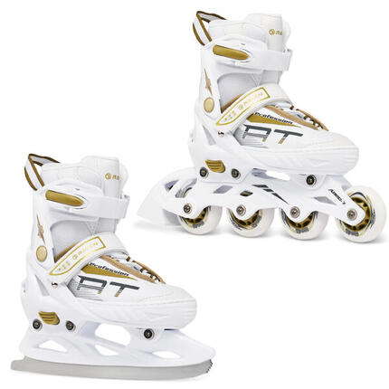 Patines Ajustables 2en1 Profession Blanco/Oro