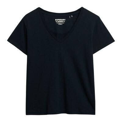 Dames-t-shirt met v-hals superdry slub emb de studios