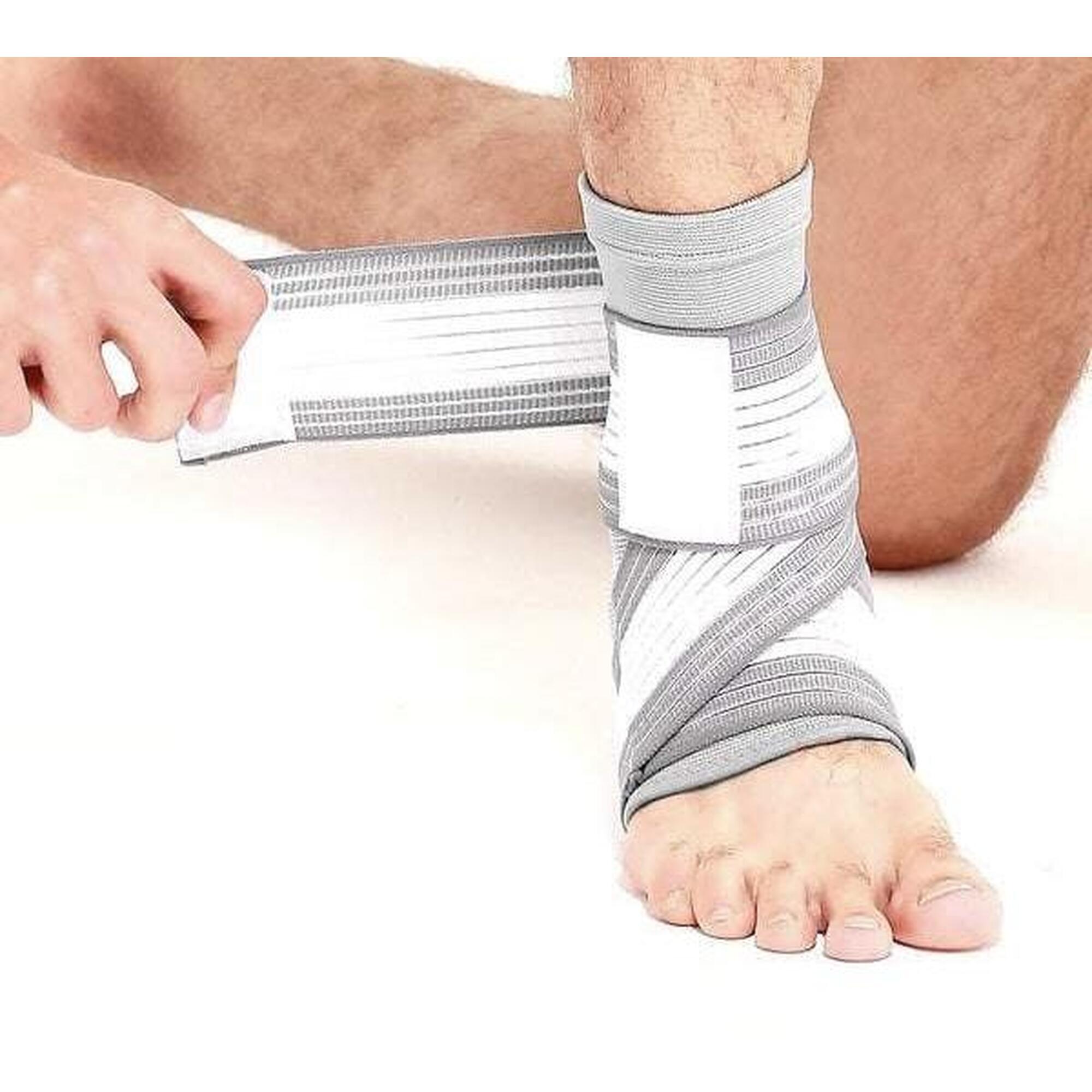 Elastrap - Bande Chevillère Sport -attelle Protège Cheville - Entorse - Compression - Chevillère - Blanc|gris - Taille Unique - Decathlon
