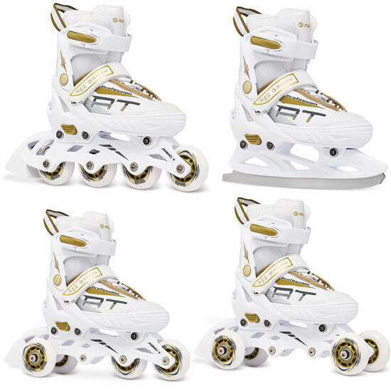 Patines Ajustables 4en1 Profession Blanco/Menta