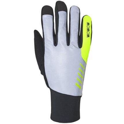 Gants vélo doigts longs réfléchissants taille XL - Nightstroke argent/jaune