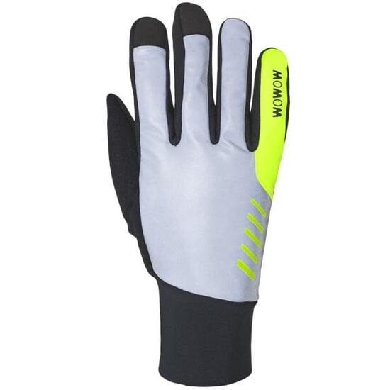 Gants vélo doigts longs réfléchissants taille 2XL - Nightstroke argent/jaune