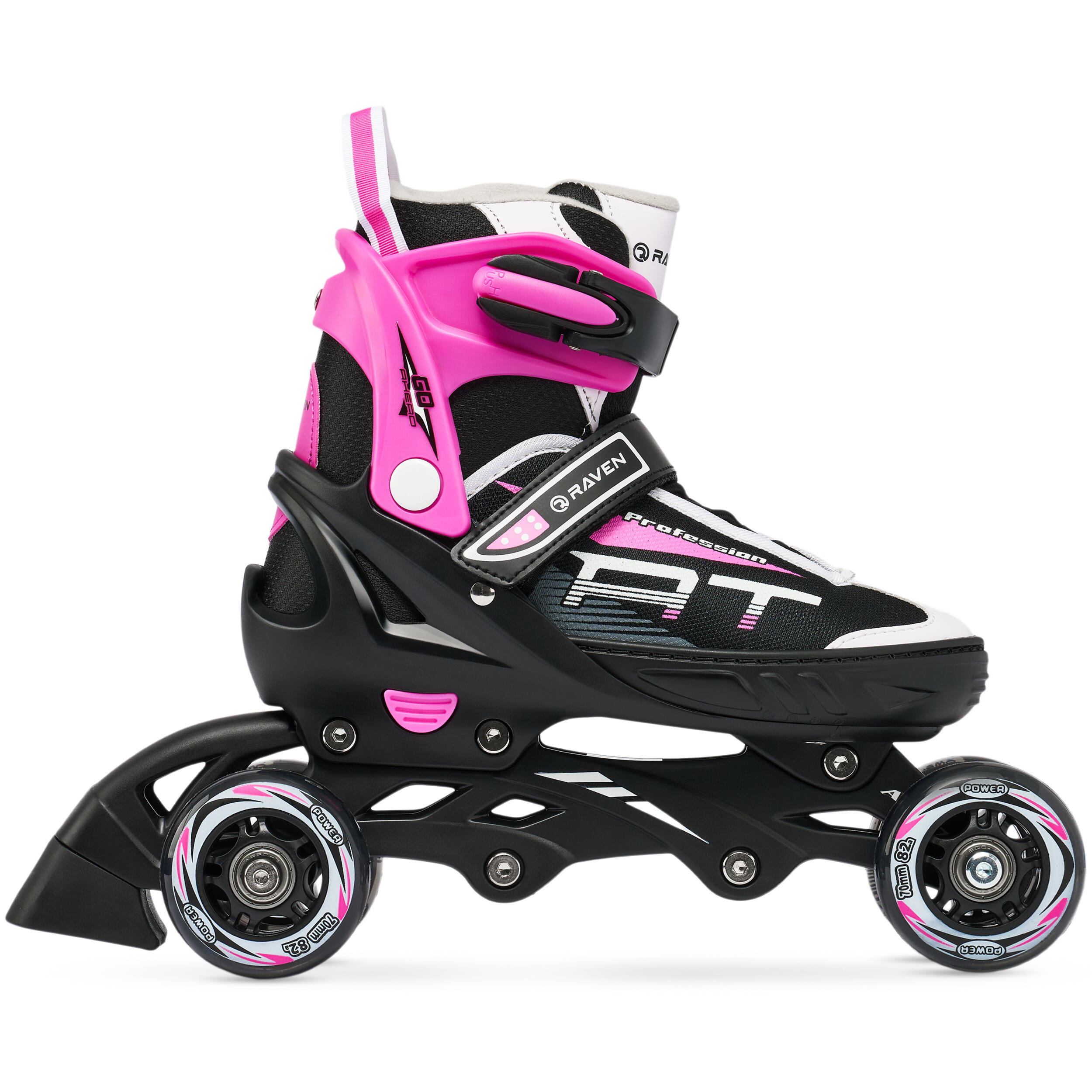 Skeelers Verstelbare Schaatsen 4in1 Profession Zwart/Roze 3/7