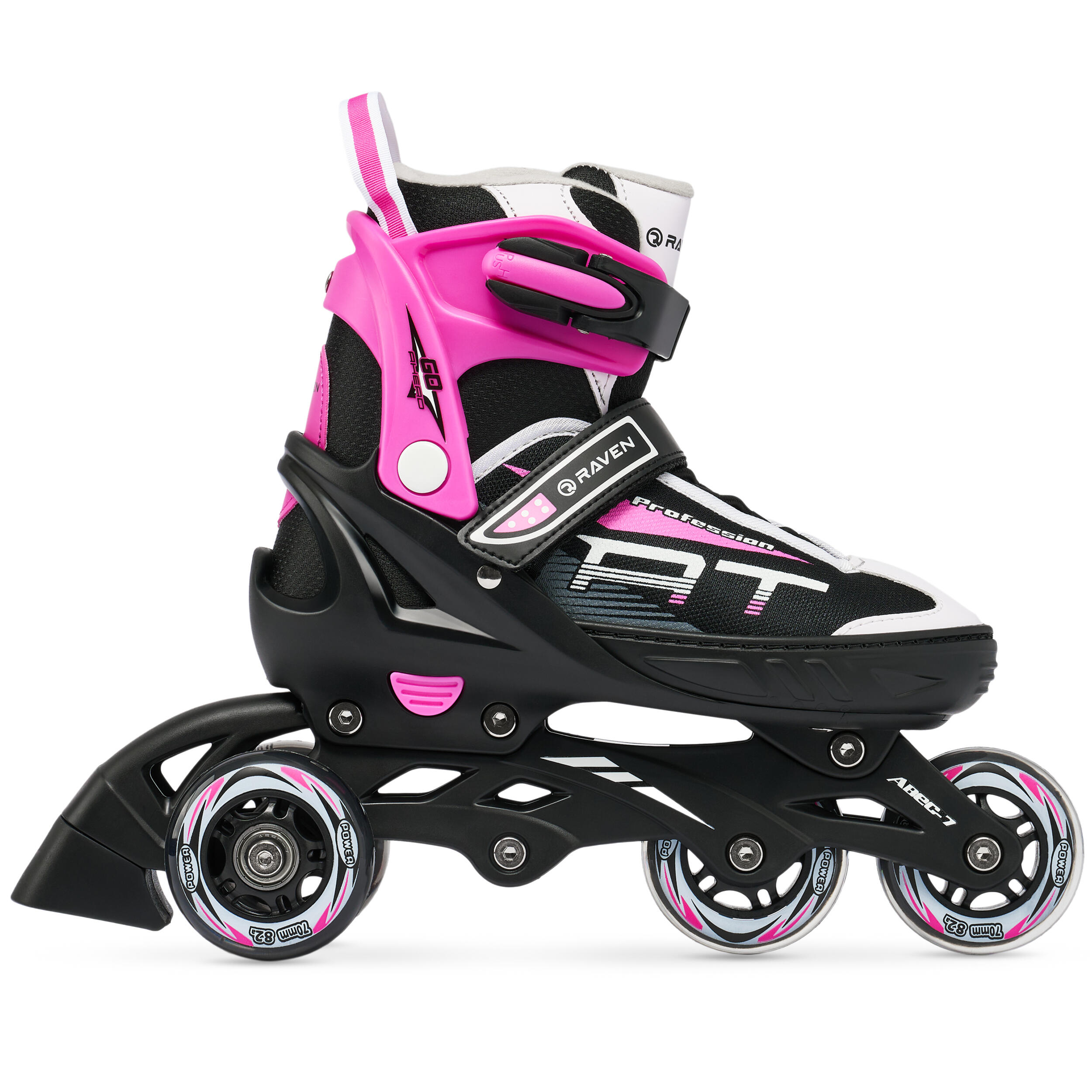 Skeelers Verstelbare Schaatsen 4in1 Profession Zwart/Roze 4/7