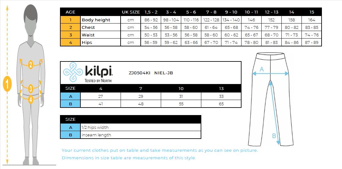 Pantalón térmico sin costuras Kilpi Niel-JB niño negro 4/4