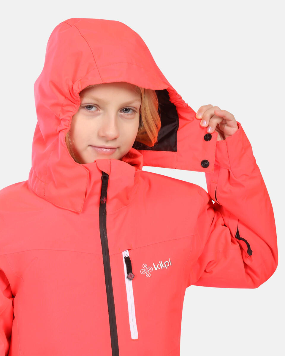 Kilpi Valera-JG Veste de ski fille rose, membrane 2 couches étanche 4/6