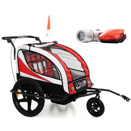 Przyczepka rowerowa dla dzieci AL04 amortyzowana czerwona